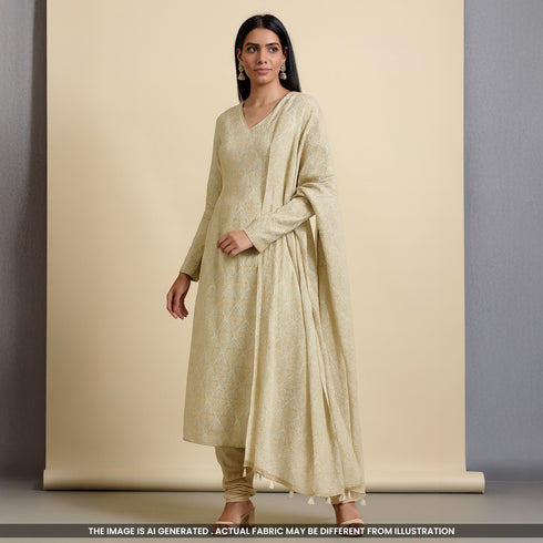 Self Jacquard Silk Brocade Fabric-F4954